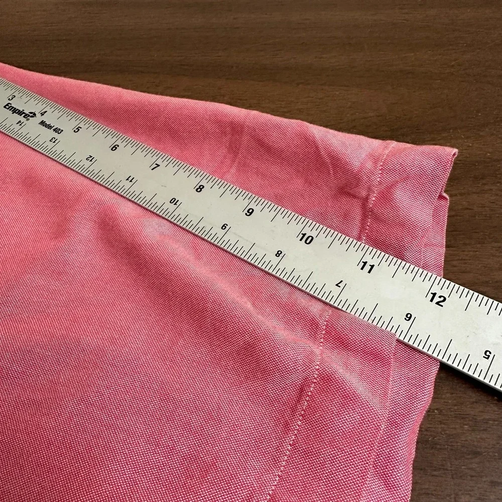 Ralph Lauren Chambray Oxford Shirt Pink Logo Short Sleeve Button Down Mens 3XB